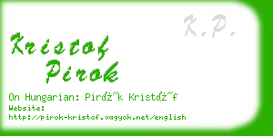 kristof pirok business card